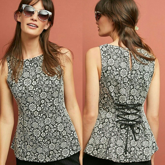 Anthropologie Tops - Anthropologie corseted jacquard top
